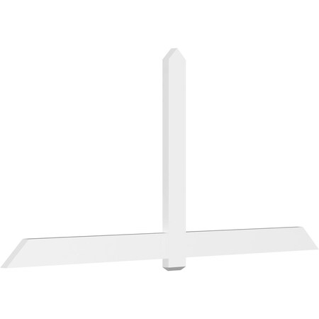 Ekena Millwork Eugene Architectural Grade PVC Gable Bracket, 108"W x 49 1/2"H x 2"D x 6"F, 11/12 Pitch GBP108X50X0206EUG00